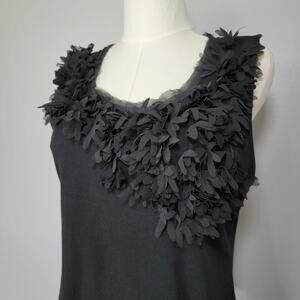 INC Black Whimsy Cami Tank Womens L Stretchy Whimsygoth Witchy Feminine Romantic